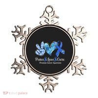 peace love cure blue ribbon prostate cancer awareness s Ornament thumb 0