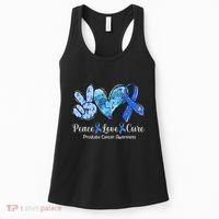 peace love cure blue ribbon prostate cancer awareness s Women's Tank Top thumb 0
