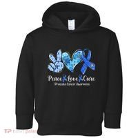 peace love cure blue ribbon prostate cancer awareness s Toddler Hoodie thumb 0