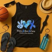 peace love cure blue ribbon prostate cancer awareness s Tank Top thumb 4