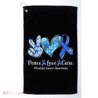 peace love cure blue ribbon prostate cancer awareness s Golf Towel thumb 0