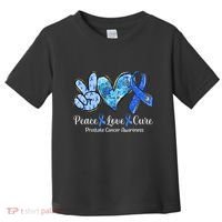 peace love cure blue ribbon prostate cancer awareness s Toddler T-Shirt thumb 0