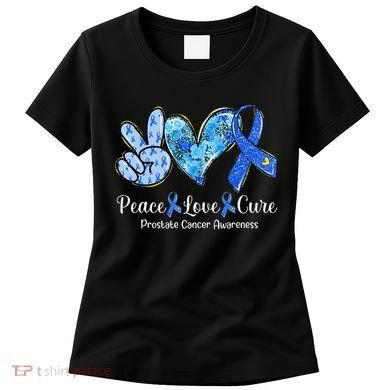peace love cure blue ribbon prostate cancer awareness s Women's T-Shirt