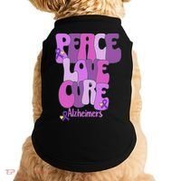 Peace Love Cure Alzheimer's Awareness Purple Ribbon End Alz Doggie Tank thumb 0
