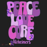 Peace Love Cure Alzheimer's Awareness Purple Ribbon End Alz Beanie thumb 2