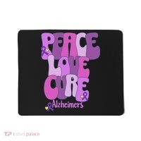 Peace Love Cure Alzheimer's Awareness Purple Ribbon End Alz Mousepad thumb 0