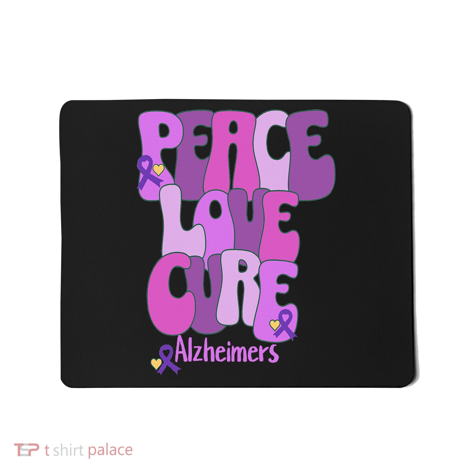 Peace Love Cure Alzheimer's Awareness Purple Ribbon End Alz Mousepad