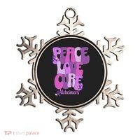 Peace Love Cure Alzheimer's Awareness Purple Ribbon End Alz Ornament thumb 0