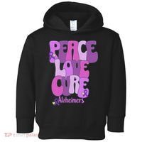Peace Love Cure Alzheimer's Awareness Purple Ribbon End Alz Toddler Hoodie thumb 0