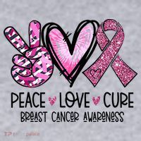 Peace Love Cure Pink Ribbon Cancer Breast Awareness Women's Sweatshirt thumb 2