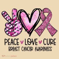 Peace Love Cure Pink Ribbon Cancer Breast Awareness Tote Bag thumb 4