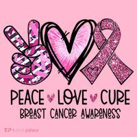Peace Love Cure Pink Ribbon Cancer Breast Awareness Coaster thumb 2