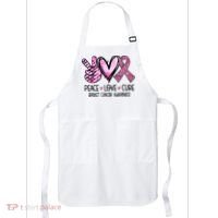 Peace Love Cure Pink Ribbon Cancer Breast Awareness Apron thumb 0