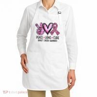 Peace Love Cure Pink Ribbon Cancer Breast Awareness Apron thumb 2