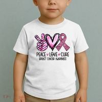 Peace Love Cure Pink Ribbon Cancer Breast Awareness Toddler T-Shirt thumb 2