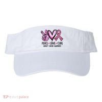 Peace Love Cure Pink Ribbon Cancer Breast Awareness Visor thumb 0