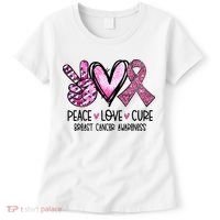 Peace Love Cure Pink Ribbon Cancer Breast Awareness Women's T-Shirt thumb 0