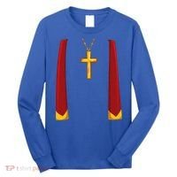 Priest Lazy DIY Halloween Costume Minister Pastor Preacher Long Sleeve Shirt thumb 0