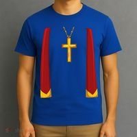 Priest Lazy DIY Halloween Costume Minister Pastor Preacher T-Shirt thumb 3