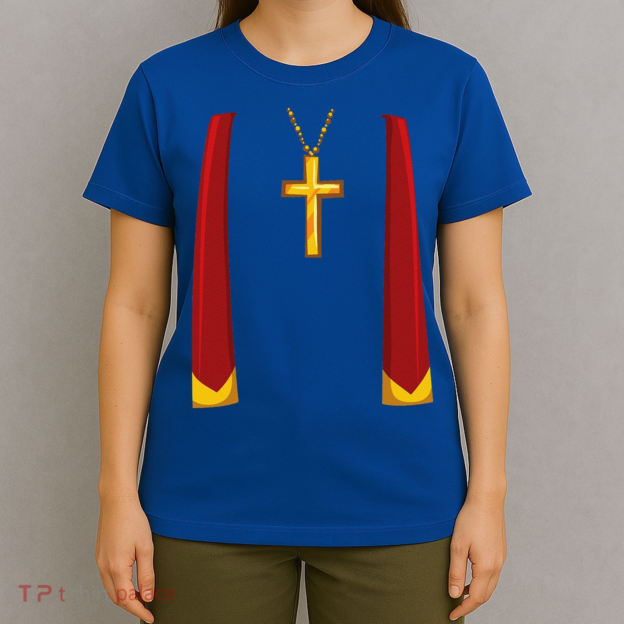 Priest Lazy DIY Halloween Costume Minister Pastor Preacher T-Shirt