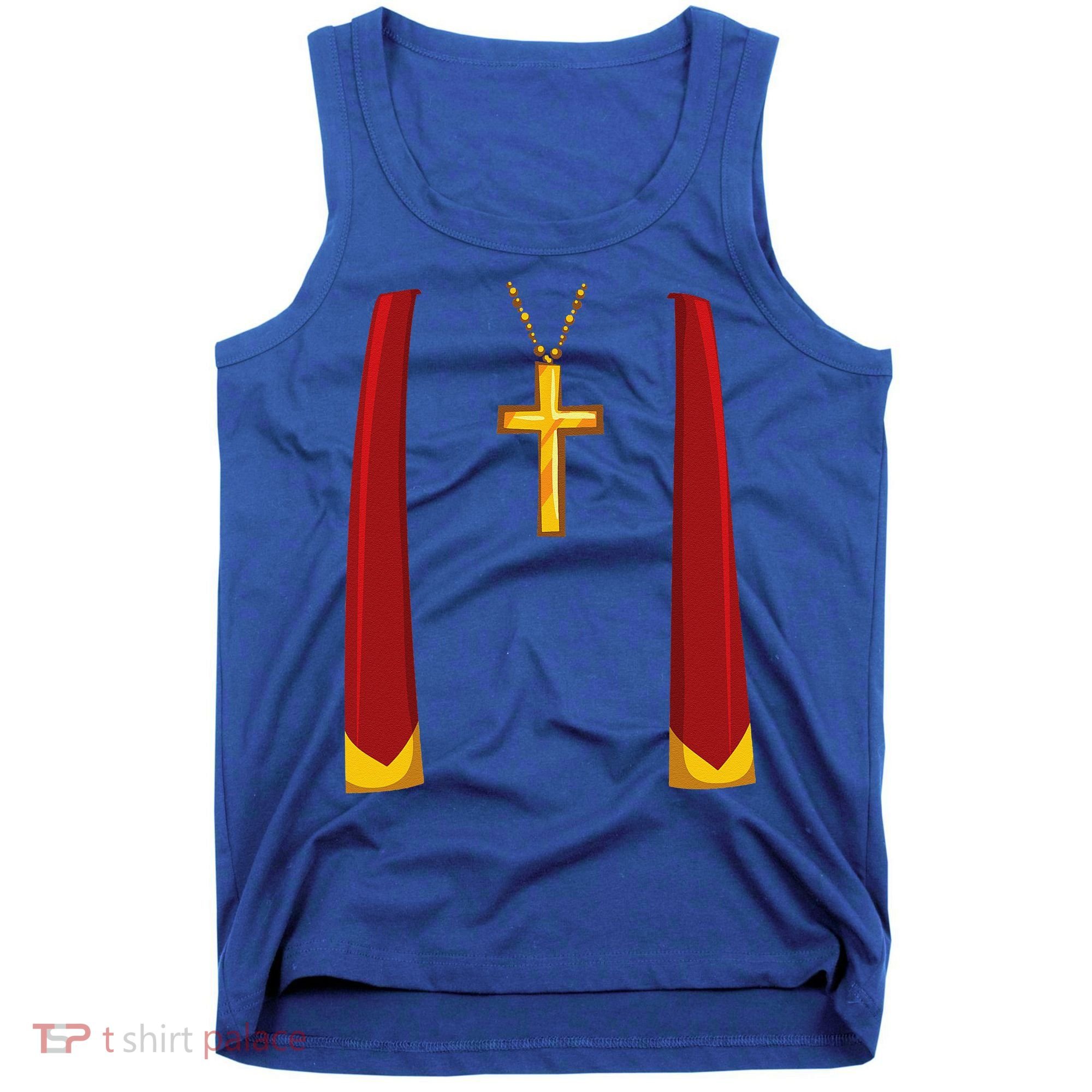 Priest Lazy DIY Halloween Costume Minister Pastor Preacher Tank Top