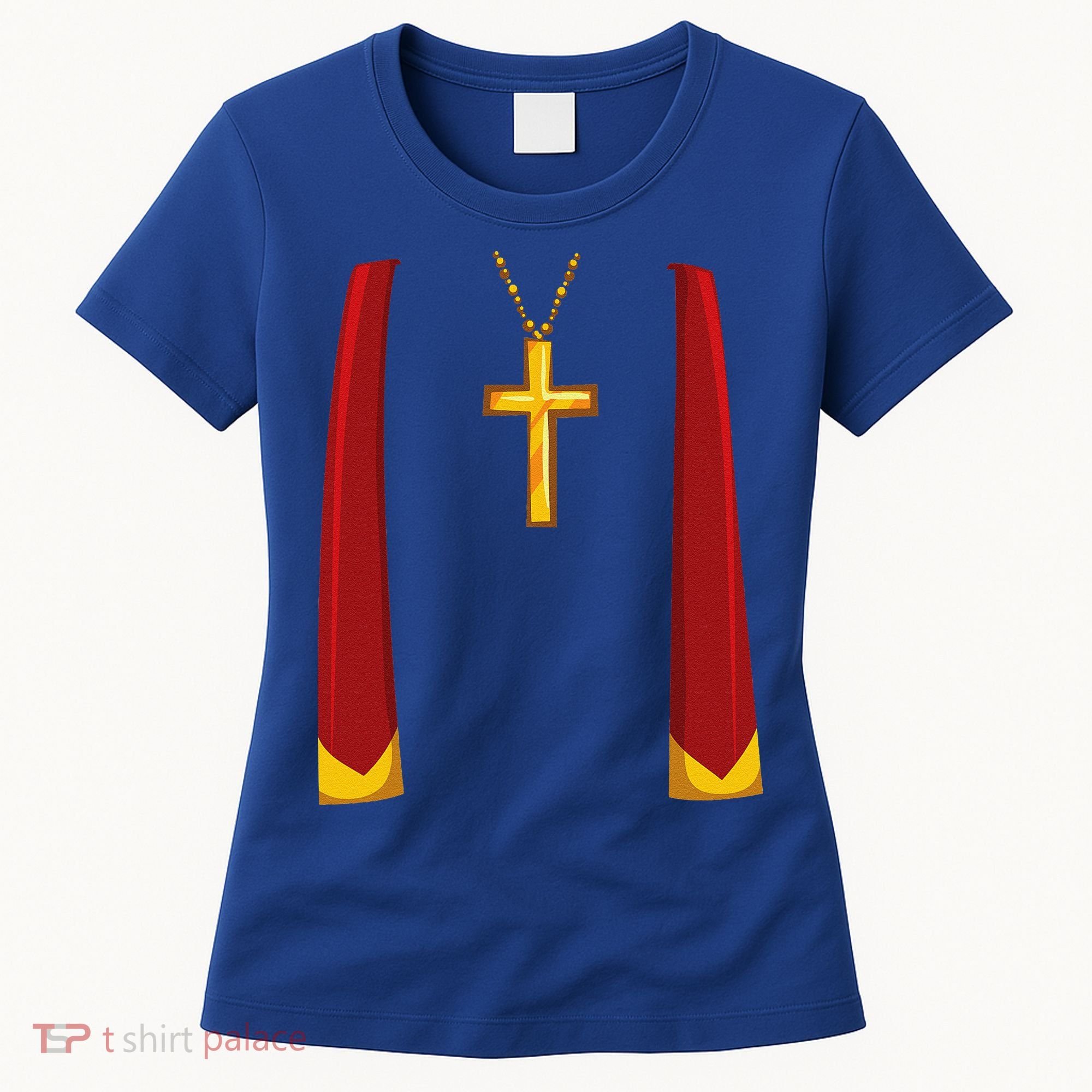 Priest Lazy DIY Halloween Costume Minister Pastor Preacher Women's T-Shirt