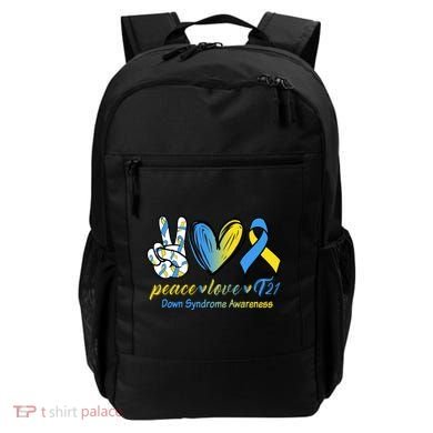 Peace Love Down Syndrome Ribbon Backpack