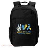 Peace Love Down Syndrome Ribbon Backpack thumb 0