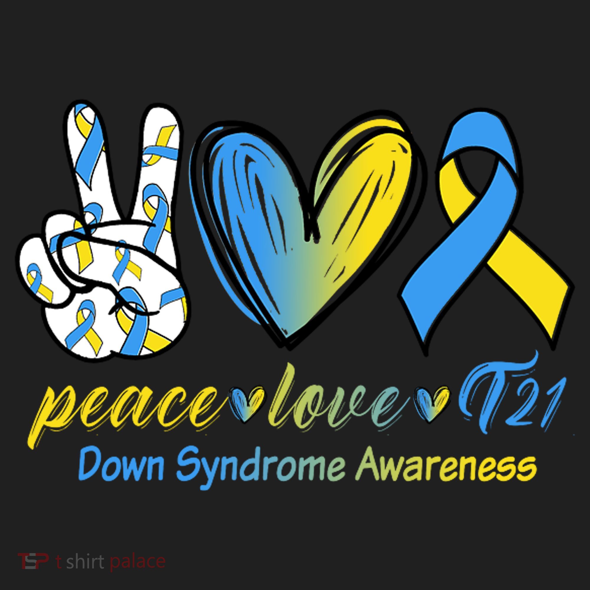 Peace Love Down Syndrome Ribbon Tumbler