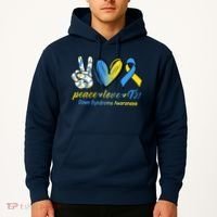 Peace Love Down Syndrome Ribbon Hoodie thumb 2