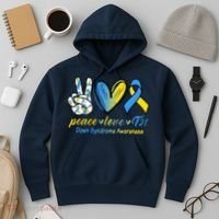 Peace Love Down Syndrome Ribbon Hoodie thumb 3