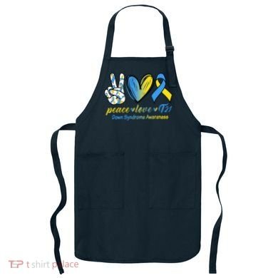 Peace Love Down Syndrome Ribbon Apron