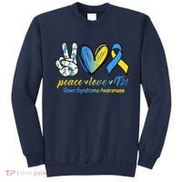Peace Love Down Syndrome Ribbon Sweatshirt thumb 0