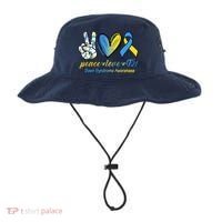 Peace Love Down Syndrome Ribbon Bucket Hat thumb 0