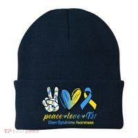 Peace Love Down Syndrome Ribbon Beanie thumb 0