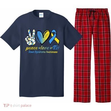 Peace Love Down Syndrome Ribbon Pajama Set