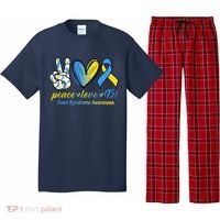 Peace Love Down Syndrome Ribbon Pajama Set thumb 0