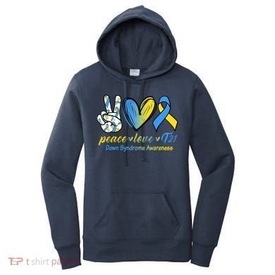Peace Love Down Syndrome Ribbon Women's Hoodie