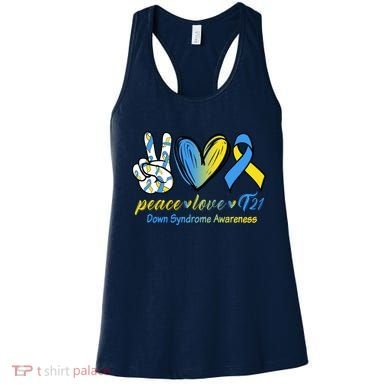 Peace Love Down Syndrome Ribbon Women's Tank Top