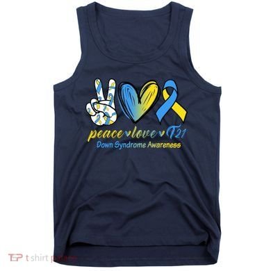 Peace Love Down Syndrome Ribbon Tank Top