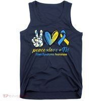 Peace Love Down Syndrome Ribbon Tank Top thumb 0