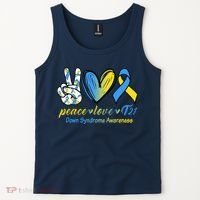 Peace Love Down Syndrome Ribbon Tank Top thumb 2