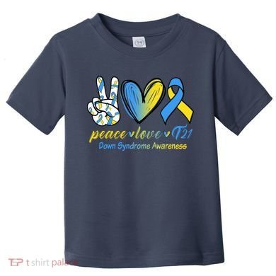 Peace Love Down Syndrome Ribbon Toddler T-Shirt