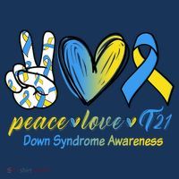 Peace Love Down Syndrome Ribbon Women's T-Shirt thumb 6
