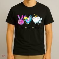 Peace Love Dental Hygienist Dental Assistant Dentist Office T-Shirt thumb 3