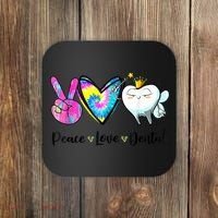 Peace Love Dental Hygienist Dental Assistant Dentist Office Coaster thumb 0