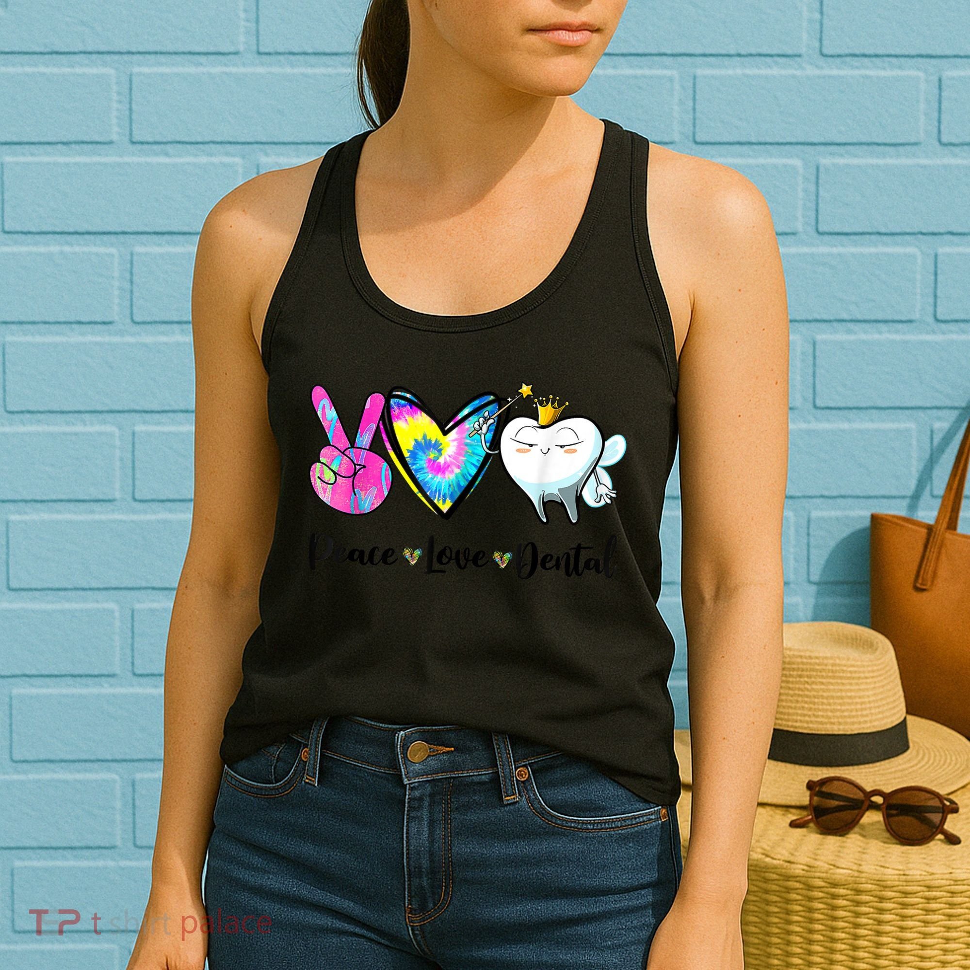 Peace Love Dental Hygienist Dental Assistant Dentist Office Women's Tank Top