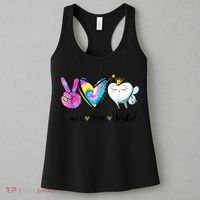 Peace Love Dental Hygienist Dental Assistant Dentist Office Women's Tank Top thumb 3