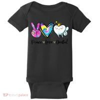 Peace Love Dental Hygienist Dental Assistant Dentist Office Baby Bodysuit thumb 0