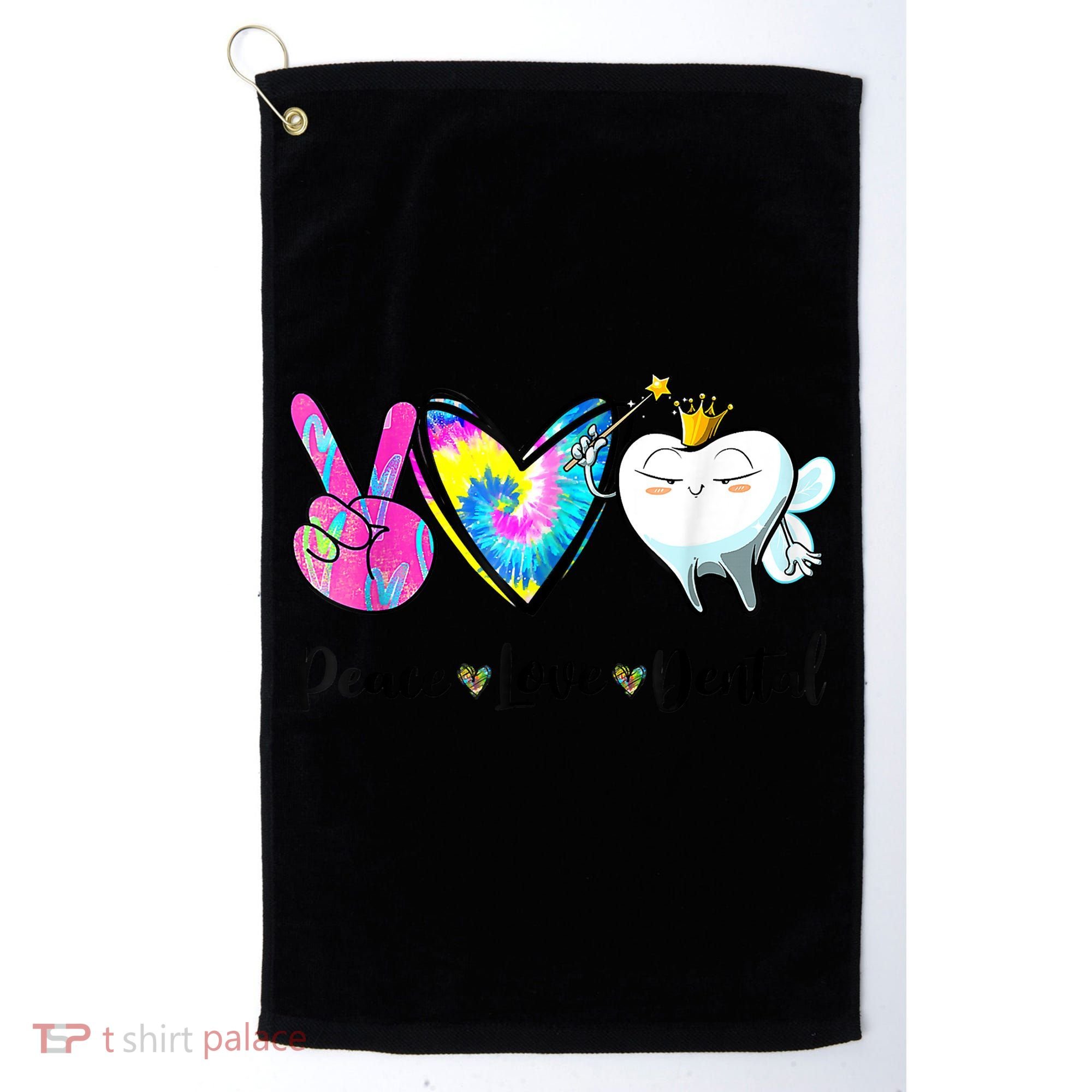 Peace Love Dental Hygienist Dental Assistant Dentist Office Golf Towel